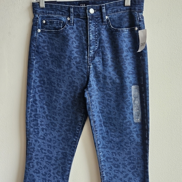 63 GAP HIGH RISE LEGGING SKIMMERS BLUE ANIMAL PRINT WOMEN'S SIZE 6| - Picture 3 of 8